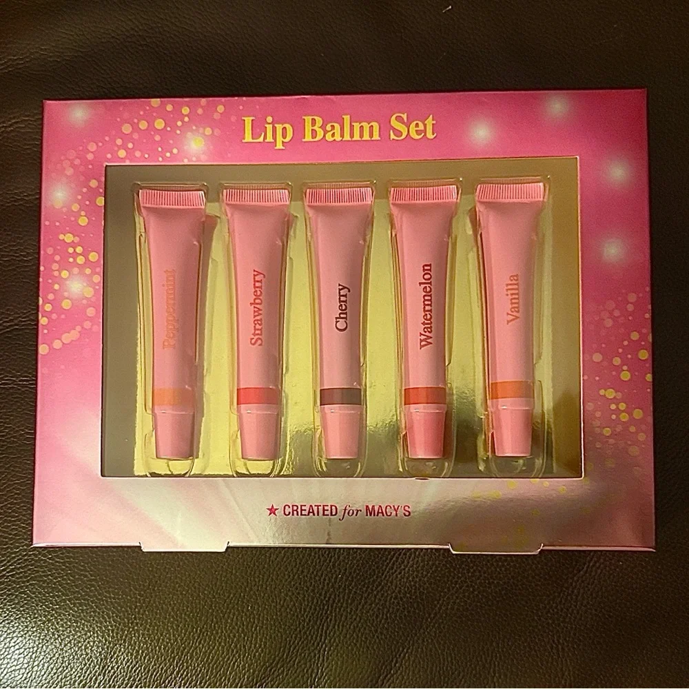 Macy's Lip Balm Set.
